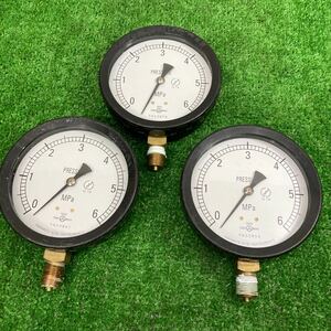 YAMAMOTO KEIKI PRESSURE GAUGE 山本計器 圧力計 ※3個セット 測定範囲：0～6MPa 領収書 2495