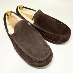 ★美品★【UGG】アグ 27.0cm 濃茶 ダークブラウン ココア メンズ Ascot アスコット モカシン ローファー スリッポン ドライビングシューズ