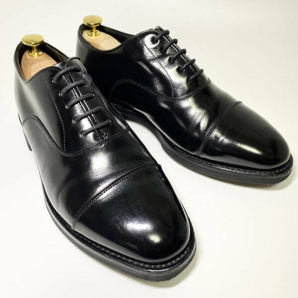 【REGAL GEOX】リーガル 24.5cm 黒 ブラック ジェオックスシステム ストレートチップ キャップトウ 内羽 革靴 メンズ 本革 ビジネス 紳士靴