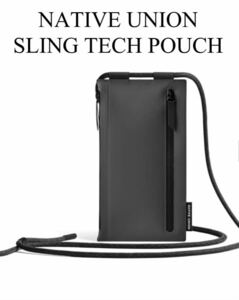 【未使用に近い】NATIVE UNION SLING TECH POUCH 撥水加工 長さ調節可能 斜めがけポーチ カード 現金 鍵など収納 ミニマリスト ブラック