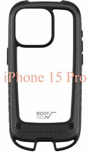 【ROOT CO.】iPhone15Pro専用 GRAVITY Shock Resist Case +Hold. ブラック 美品 送料無料
