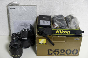 ★美品★ニコン Nikon D5200 一眼レフ レンズキット シャッター回数2,532枚 互換バッテリー付き♪