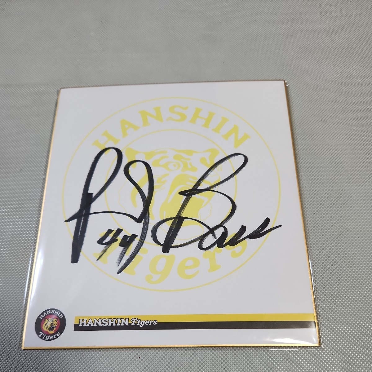 Papier coloré de l'équipe dédicacé de Hanshin Tigers OB Randy Barth, base-ball, Souvenir, Produits liés, signe