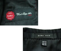 【大きめサイズ A7相当 ウエスト83cm 上品光沢 SUPER120'S】ザラ ZARA MAN ピンストライプ2Bシングルスーツ 総裏地 センターベント 0205c_画像5