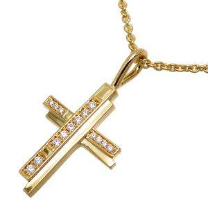 [. талант головной офис ]HARRY WINSTON Harry Winston CMDYRECRTRF трафик Cross бриллиантовое колье 750 желтое золото DH78654