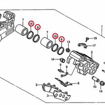 在庫あり 即納 CBR400F リア ブレーキキャリパー ピストン シール 1台分 セット NC17 F2 F3 全年式_画像2