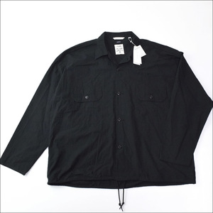未使用 定価41,800円 nanamica ナナミカ Cotton Wool Deck Shirt コットン ウール デッキ シャツ XL ブラック SUGF357
