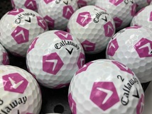 Q11 【ランクB級】 Callaway キャロウェイ CHROME・SOFT＆X 2018年モデル TRUVIS シェブ ホワイト/ピンク 16個【ロストボール】_画像2