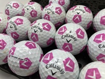 Q11 【ランクB級】 Callaway キャロウェイ CHROME・SOFT＆X 2018年モデル TRUVIS シェブ ホワイト/ピンク 16個【ロストボール】_画像3