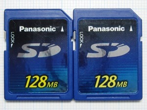 ★Panasonic ＳＤメモリーカード １２８ＭＢ ２枚 中古★送料６３円～