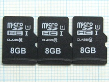 ★micro SDHC メモリーカード ８GB ３枚 中古★送料６３円～_画像1