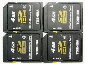 *TOSHIBA SDHC memory card 4GB 4 sheets used * postage 63 jpy ~