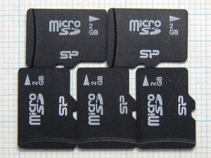 ★SILICON POWERT microＳＤカード ２ＧＢ ５枚 中古 ★送料６３円～