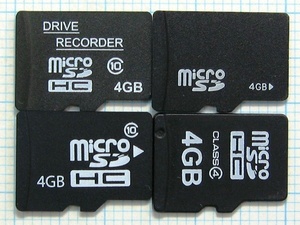 ★micro SDHC メモリーカード ４GB ４枚 中古★送料６３円～