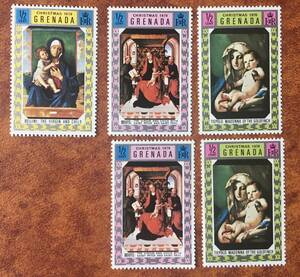 Art hand Auction [Bildmarken] Grenada 1970 Weihnachten unbenutzt 3 Typen 5 unbenutzt, Antiquität, Sammlung, Briefmarke, Postkarte, Europa