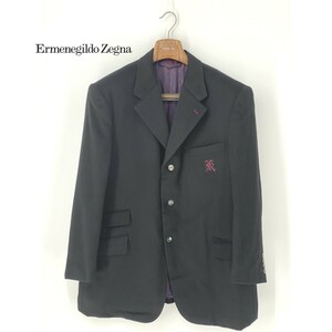 A8095/極美品 秋冬 Ermenegildo Zegna エルメネジルドゼニア TROFEO ウール カシミヤ テーラード シングル3Bジャケット BB8程 黒/メンズ