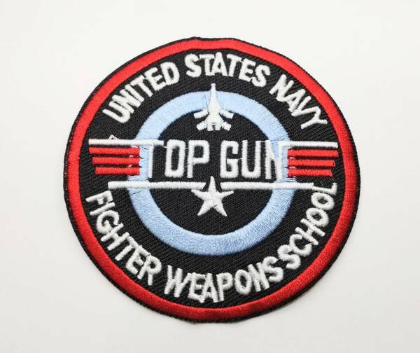 送料無料　トップ・ガン　丸　TOPGUN　ワッペン　アイロン　刺繍　パッチ　アメリカン雑貨　スマアク