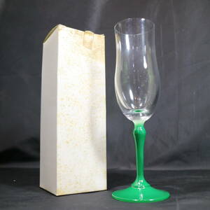 レトロカラ― シャンパングラス ガラス製 グリーン 緑 ワイン カクテル 酒盃 炭酸 ソーダ 