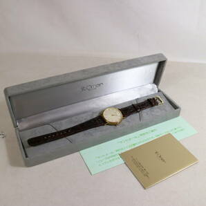 良品 Stomer サントメール SWISS 皮 腕時計 アナログ 3針 ゴールド ファッション オフィスカジュアル 部品どりの画像1