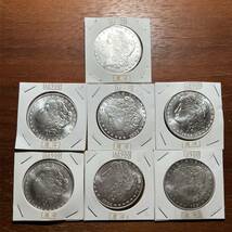 【106】アメリカ古銭　モルガンコイン7枚_画像1