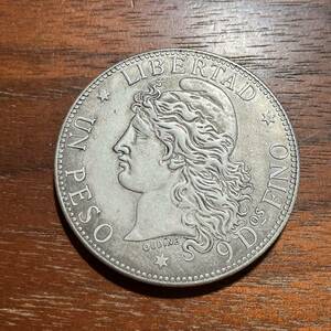 7750,,,アルゼンチン銀貨　海外コイン　アンティークコレクション