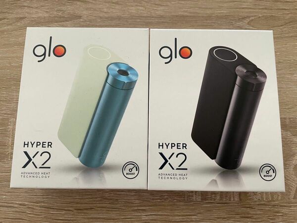 2個セット　新品　 glo　hyper X2 グローハイパーエックスツー　ミントブルー　ブラックデバイス　本体