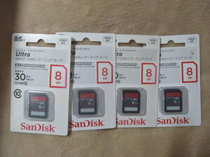 ■SanDisk SDHCカード　８GB　新品４枚　サンディスク