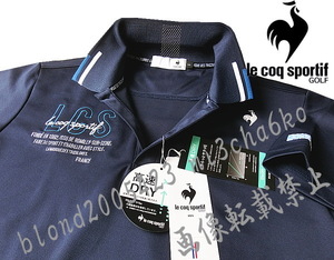 ■新品【le coq sportif GOLF】ルコックゴルフ EXCDRY D-Tec高速ドライ 吸汗速乾 半袖ポロシャツ■NV/L