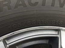 ノアヴォクシーに☆wedsアルミ15x6J +53 114.3-5H 195/65R15バリ山付き 4本セット_画像6