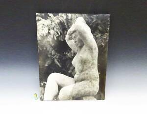 ●(KC) ◎木製 裸婦像 彫刻 白黒 写真 パネル ポスター サイズ 縦 約53cm×横 約42cm インテリア雑貨 コレクション 