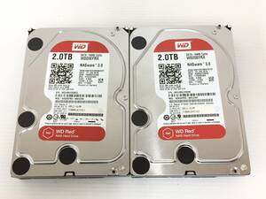 〇【2台セット】Western Digital WD20EFRX 2TB SATA 3.5インチ WD Red 消去済 正常 内蔵ハードディスク 動作品