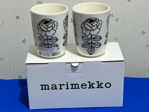 マリメッコ marimekko★『VIHKIRUUSU ヴィヒキルース』★ホワイトxダークグリーン★ラテマグトール180mlx2個セット