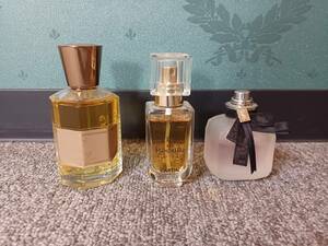 12467-09★香水 ヘアミスト３点セット YVES SAINT LAURENT モン・パリ/SABON オネグ/CARON フルール・ド・ロカイユ★