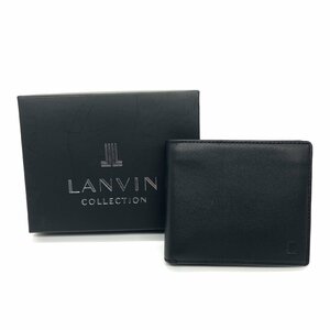 LANVIN COLLECTION ランバン 二つ折り財布 ブラック 黒 カーフレザー JLMW7ES2-10