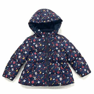 TOMMY HILFIGER トミーヒルフィガー キッズ ベビー 子供服 ダウン ジャケット サイズ 92 ネイビー 花柄 フラワー