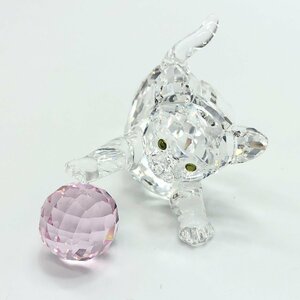 SWAROVSKI スワロフスキー 猫 ネコ 子猫 ボール ピンク クリスタル 631856