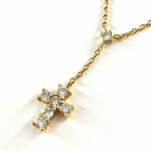 Vendome Aoyama ヴァンドーム青山 ネックレス クロス ゴールド K18 YG ダイヤモンド 0.23ct 約40.2cm 2.1ｇ アクセサリーの画像1