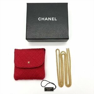 シャネル CHANEL ポーチ 176.514 レッド ゴールド金具 マトラッセ ミニポーチ ショルダー 斜め掛け レディース