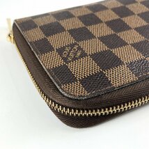 ルイヴィトン LOUIS VUITTON LV ジッピー オーガナイザー ダミエ エベヌ PVC N60003 VI0036 ゴールド金具 ラウンドファスナー 長財布_画像3