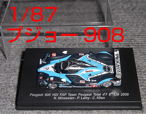 1/87 プジョー 908 HDI 7号 2009 ルマン ラミー クリエン PEUGEOT