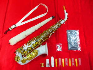  soleil alto saxophone white special rare beautiful goods ( extra attaching )