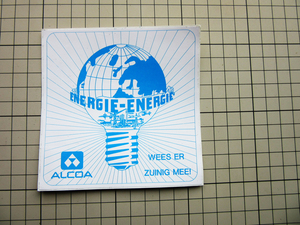 1733 【即決・定額・同梱包可能】★Energy - ALCOA　エネルギー地球大切に ◆ ☆ヴィンテージ ステッカー ☆ ◆ 
