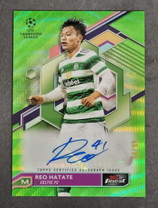 2022-23 Topps Finest UEFA - 旗手怜央 直筆サインカード Neon Green Wave #/99 送料無料