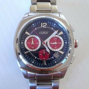 ◆THE CLOCK HOUSE color クオーツ腕時計 クロノグラフ 男性用 [CR002M-BL1]の画像1