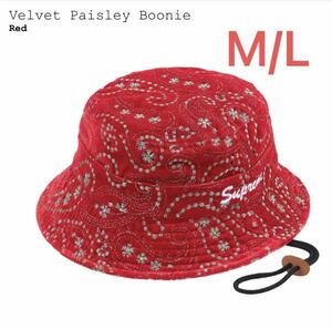 Supreme Velvet Paisley Boonie Red M/L シュプリーム ベルベット ペイズリー ブーニー レッド ハット