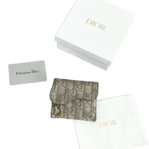 早い者勝ち Christian Dior ディオール オブリーク サドル トロッター 三つ折り財布 ロータスウォレット レザー キャンバス 男女兼用