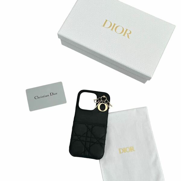 早い者勝ち Christian Dior ディオール レディディオール カナージュ iPhone14proケース レザー ブラック 黒 男女兼用