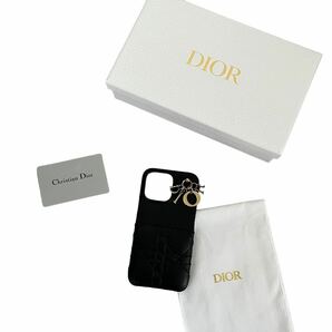 早い者勝ち Christian Dior ディオール レディディオール カナージュ iPhone13proケース スマホケース ブラック レザー 黒の画像1