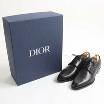 極美品 Dior HOMME ディオールオム 2019年製 19EBM レザー プレーントゥ ドレスシューズ ブラック 39.5 伊製 メンズ_画像2