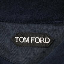 極美品 TOM FORD トムフォード パイル地 ロゴ刺繍入り 半袖ポロシャツ ネイビー 48 イタリア製 正規品 メンズ 春夏おすすめ◎_画像6